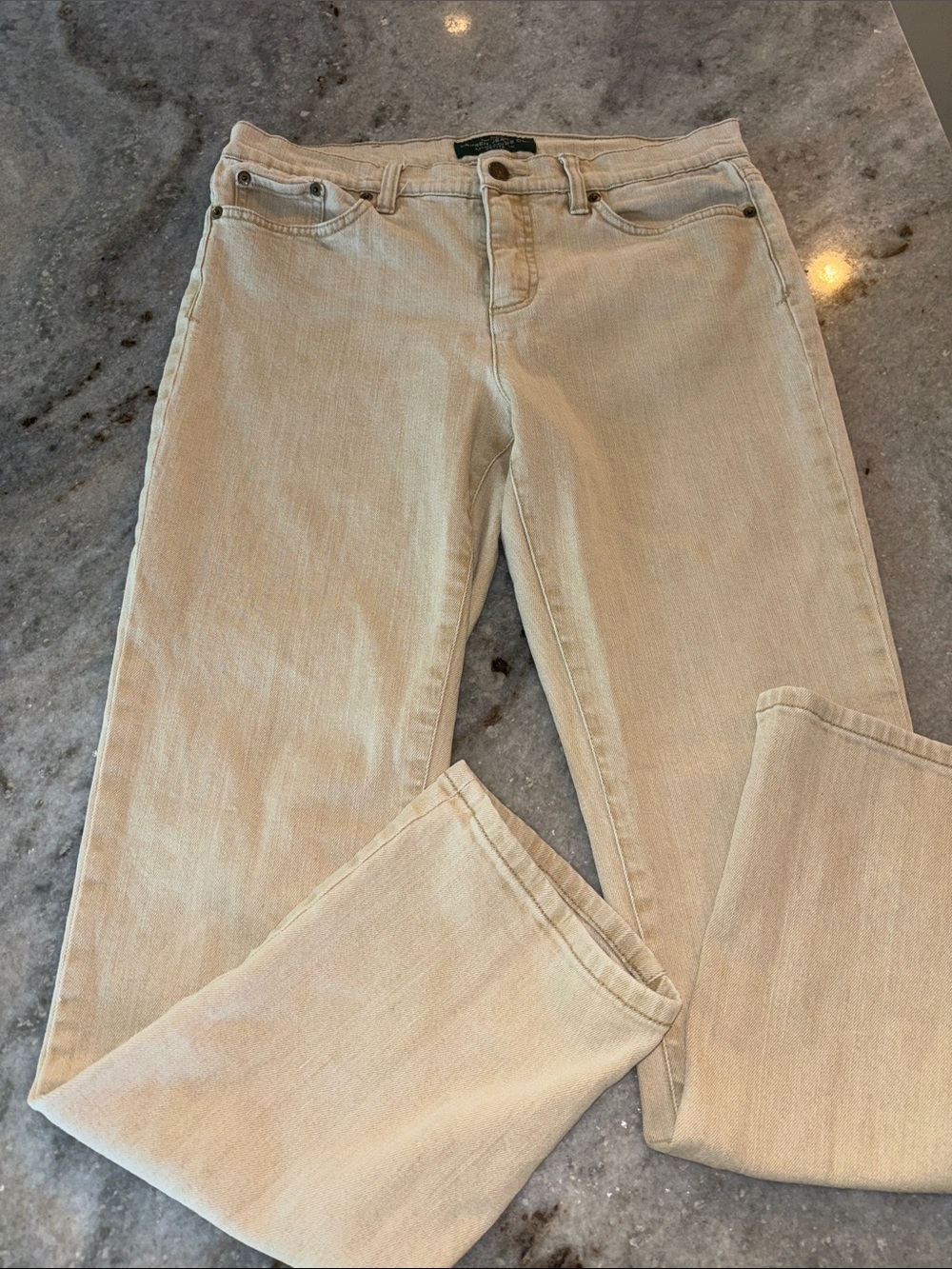 Lauren Ralph Lauren Petite Khaki Tan Straight Leg Jeans - Size 10P